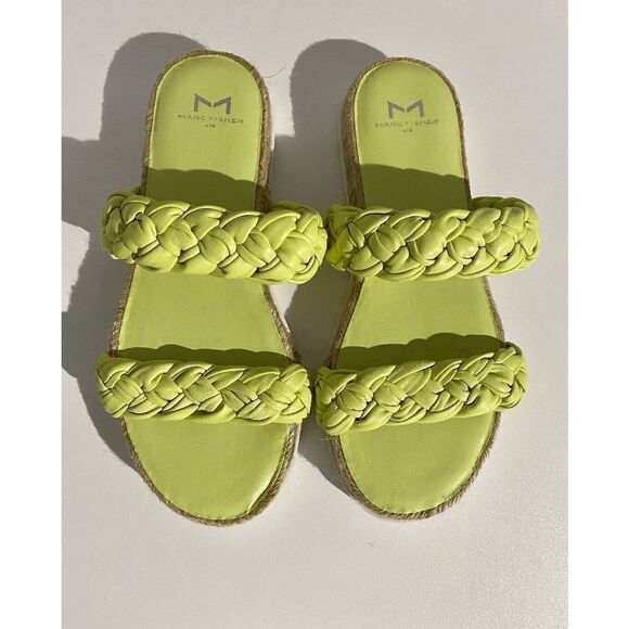 Marc Fisher Lime Green Jaimie Slide-on Espadrille Sandals - Picture 7 of 14